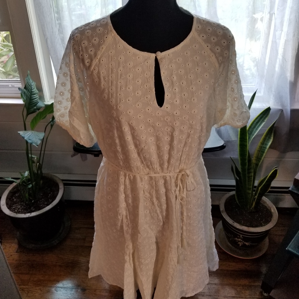 NWT Madewell Ivory eyelet embroidered dress Sz 12